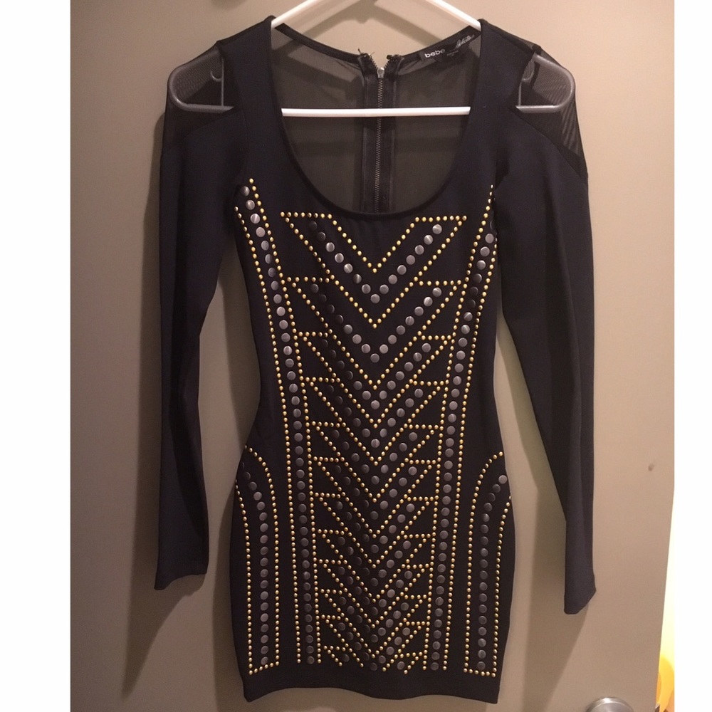 Bebe black bejeweled dress size xs
