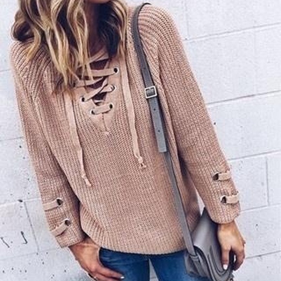 Super soft oversized Vneck knit sweater Ivory - Picture 2 of 4