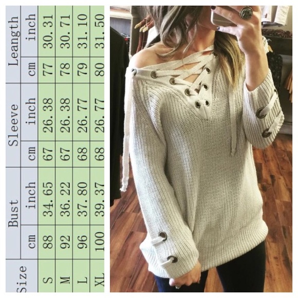 Super soft oversized Vneck knit sweater Ivory - Picture 4 of 4