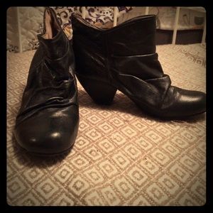 Aldo, black leather booties