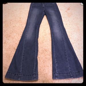 Free People High Waisted Flared Denim - 27