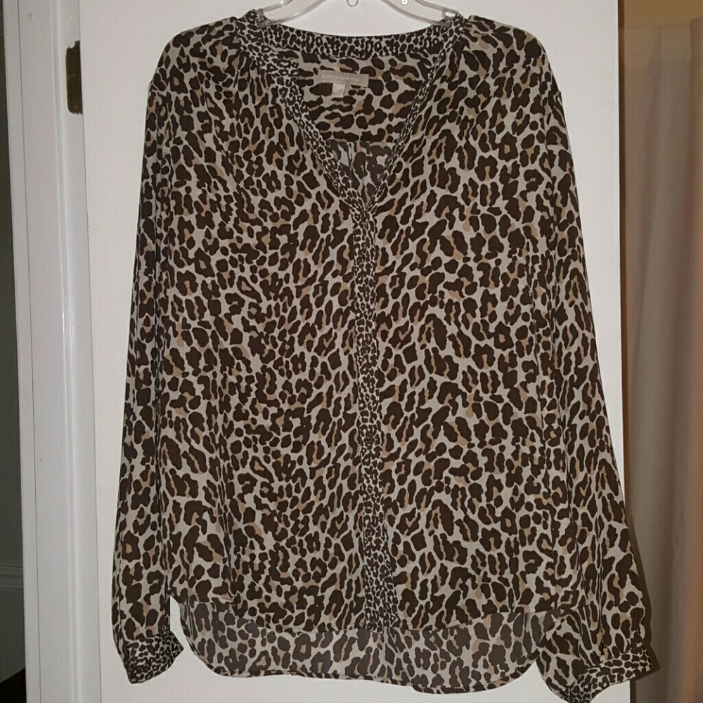 Button up cheetah blouse