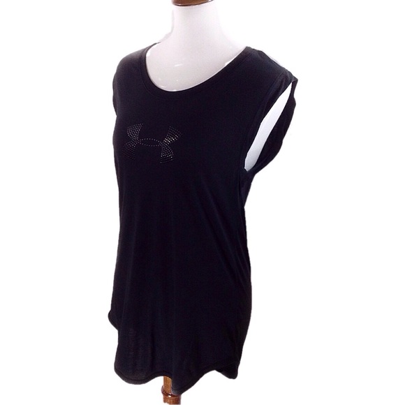 Under Armour Cap Sleeve "Studded" Logo Shirt-Med - Picture 2 of 7