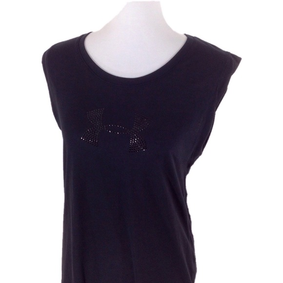 Under Armour Cap Sleeve "Studded" Logo Shirt-Med - Picture 5 of 7