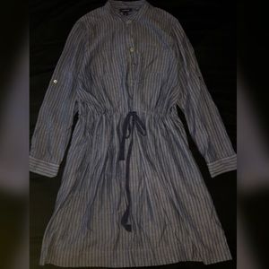 Pin-Striped Linen Dress