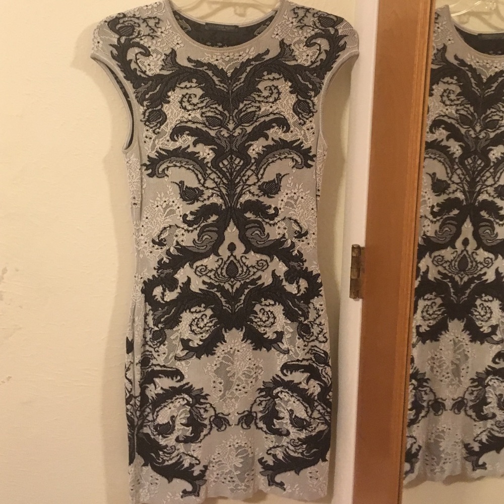Alexander Mcqueen Spine lace-jacquard knit dress