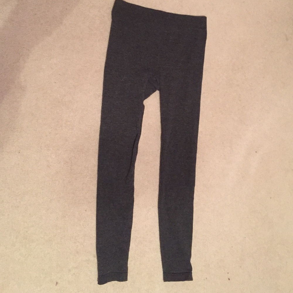 Gray Knit Fleece Leggings