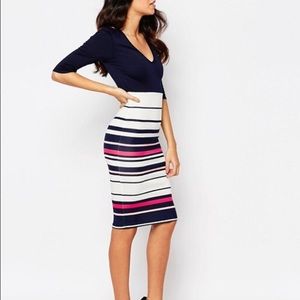 MIDI dress with stripe