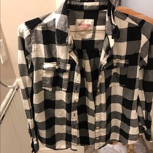 Black and white target flannel