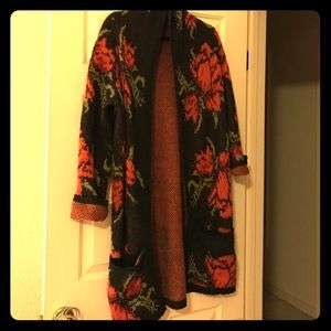 Free People Oversized Floral Cardigan - Small