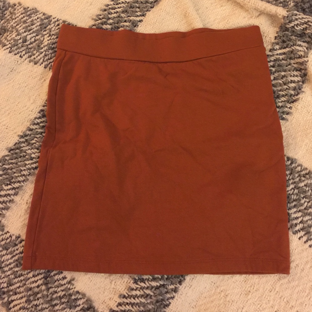 Burnt orange mini skirt