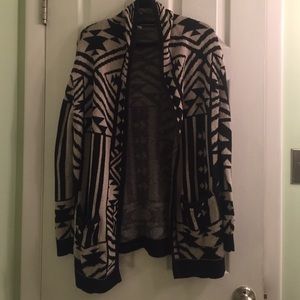 Long tribal cardigan sweater
