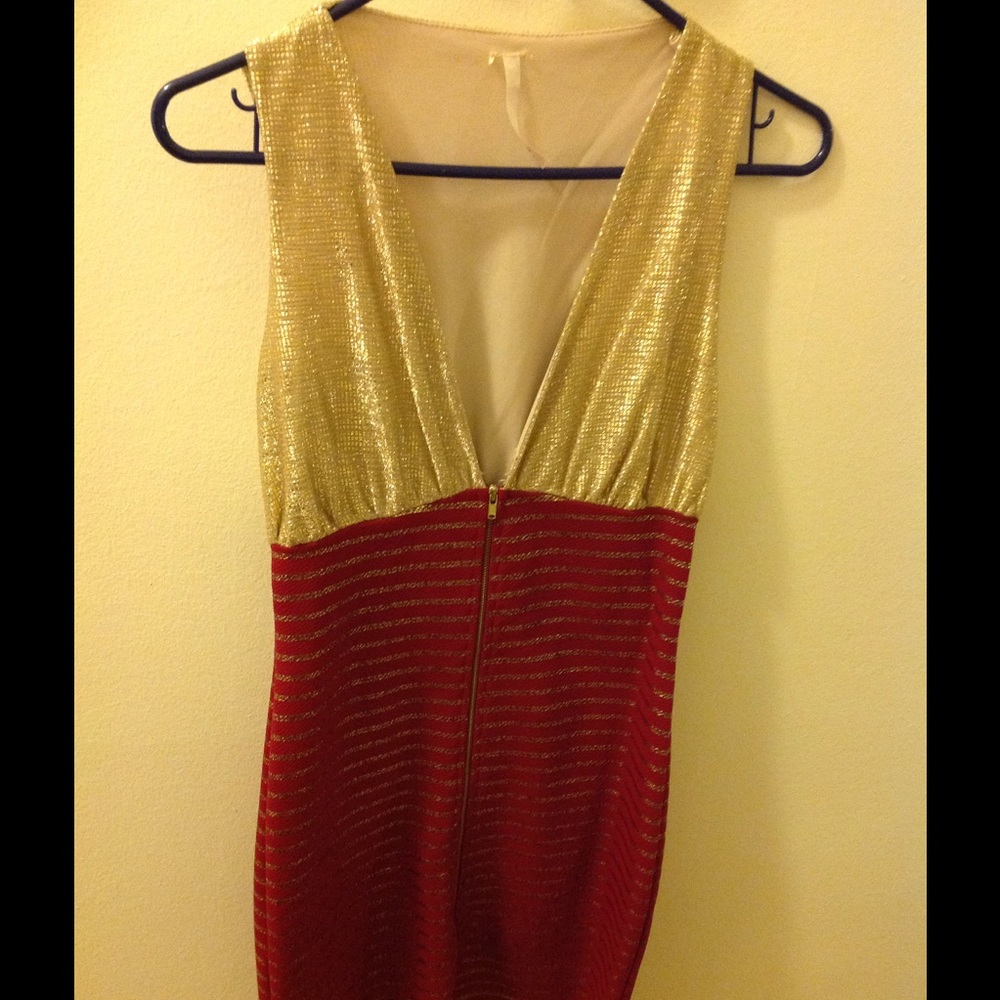 Gold and red dress