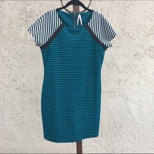 ALLY Green, Black, and White Dress