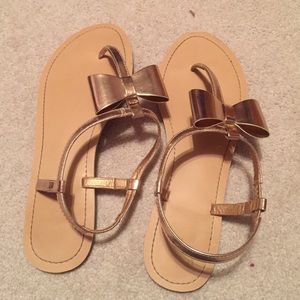 Gold Bow Sandals