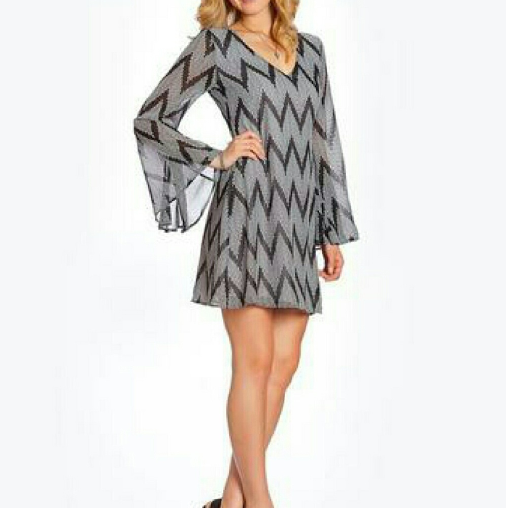 2tee Couture Dress Dotted Chevron Zig Zag Pattern