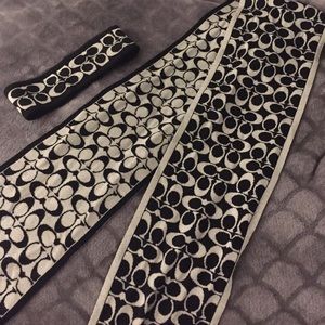 Black & silver matching COACH scarf and ear wrap