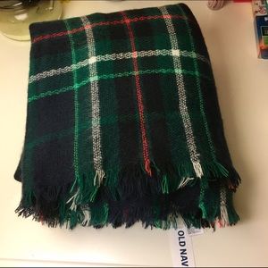 Plaid blanket scarf