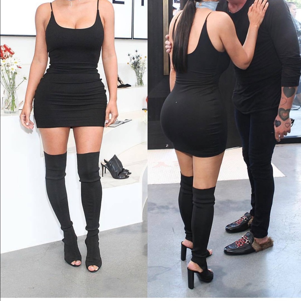 Black peep toe boots