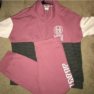 Victoria's Secret Pink two peice sweats outfit.