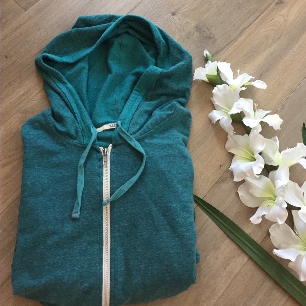Teal zip up hoodie