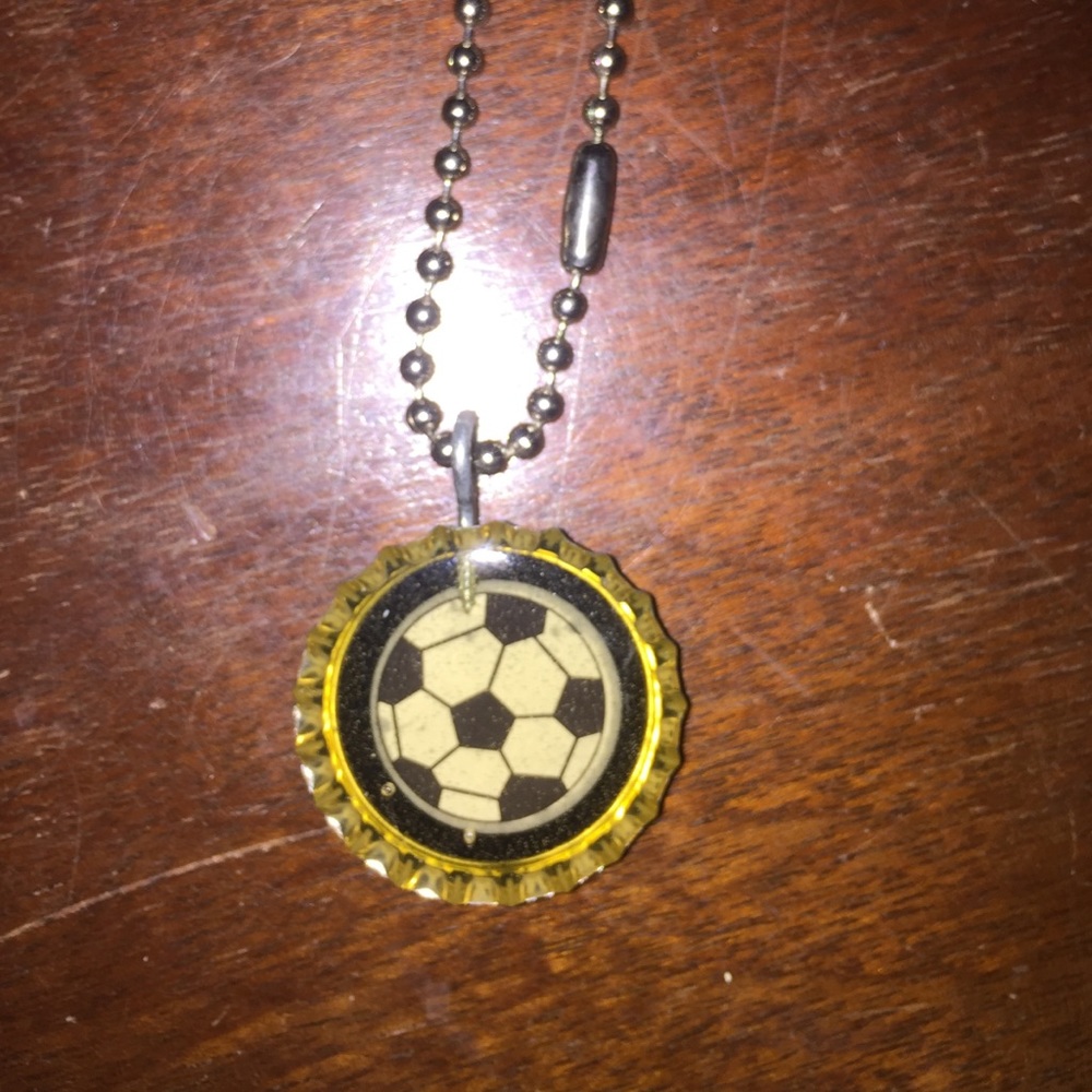 Bottle cap Soccer Necklace