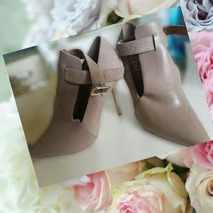 Aldo taupe ankle strap booties