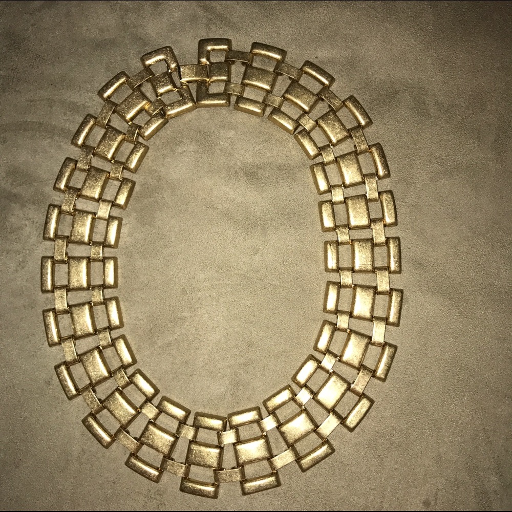 Gold link large statement necklace