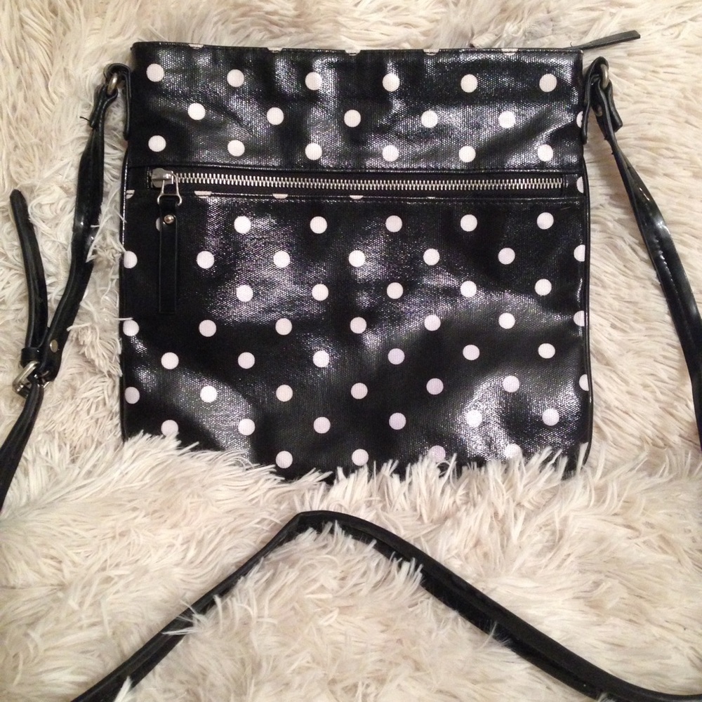 Merona Black and White Polka Dot Crossbody