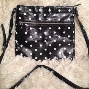 Merona Black and White Polka Dot Crossbody
