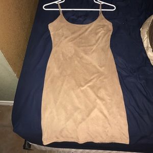 Nude Faux suede mini dress