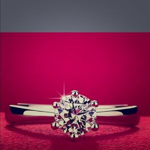 1 Carat 6mm CZ 925 Sterling Silver Ring