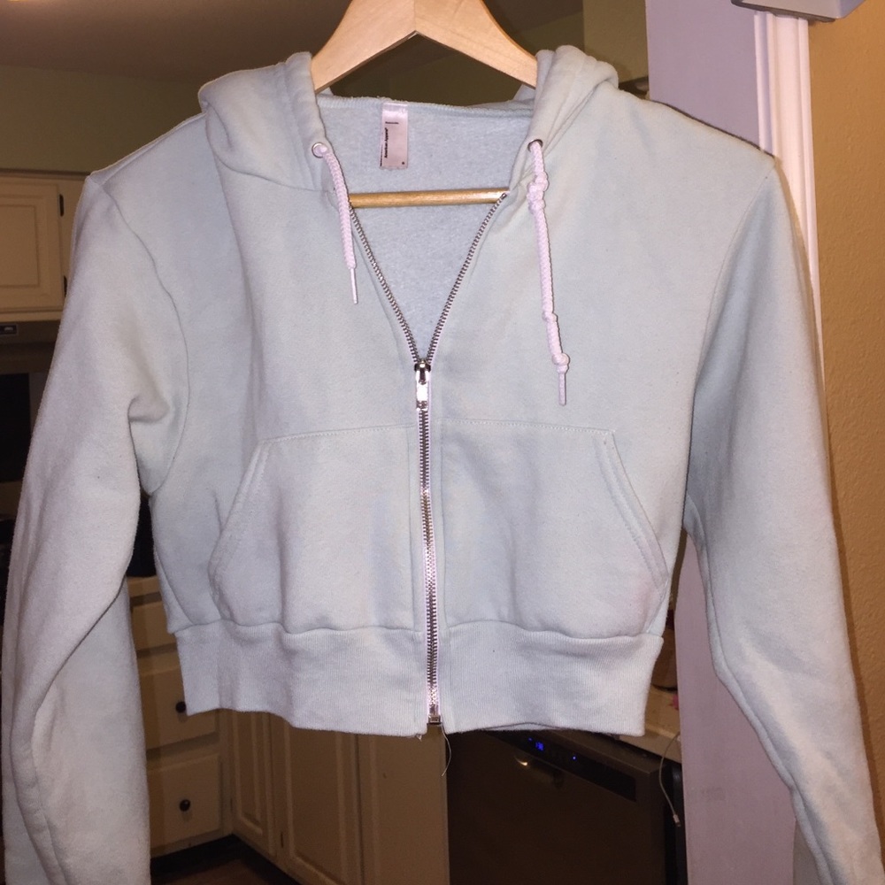 Mint crop hoodie