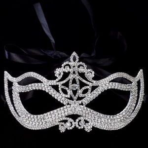 Clear Crystal Rhinestone Masquerade Mask