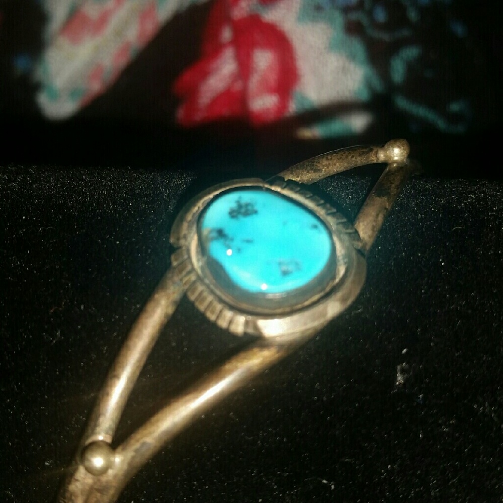 FINAL discount Vintage 925 Sterling Turquoise Brac