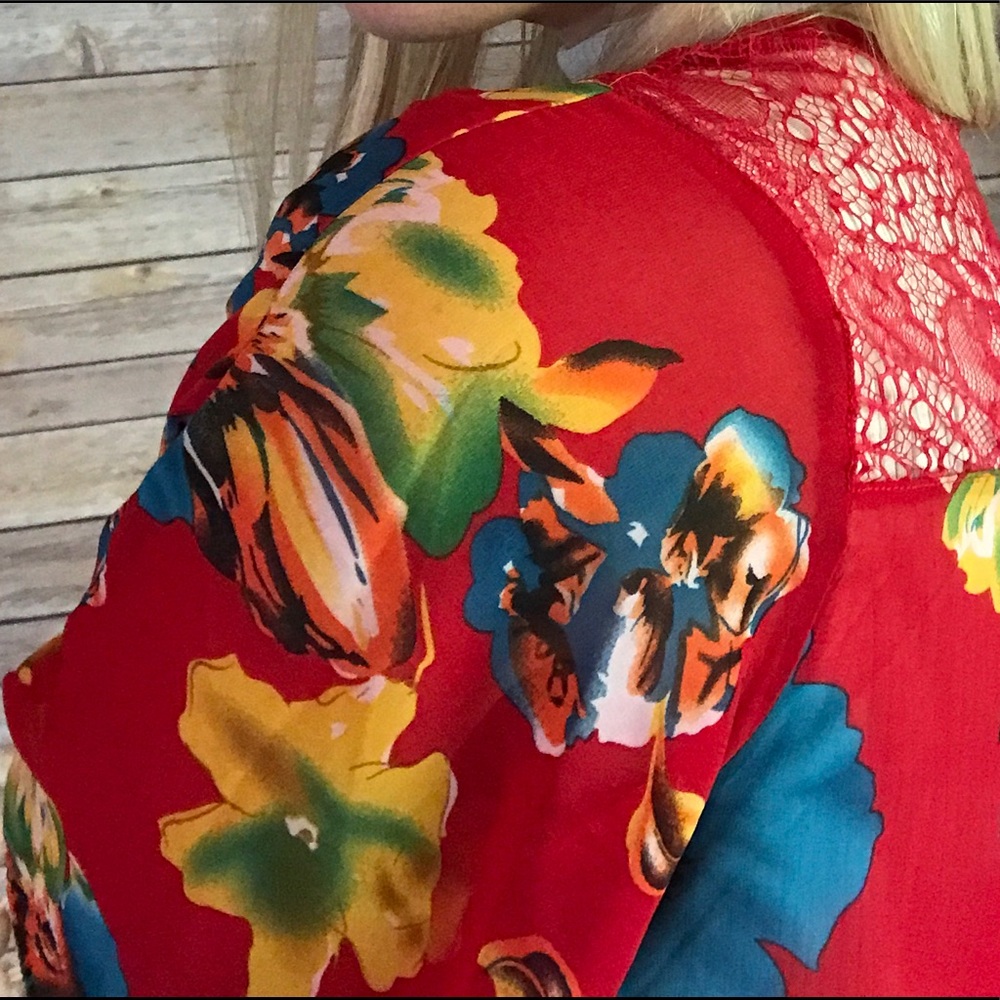 ❗️LAST Floral Pom Trim Kimono - Picture 5 of 7