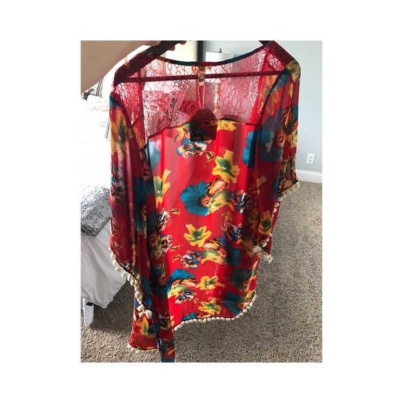 ❗️LAST Floral Pom Trim Kimono - Picture 4 of 7