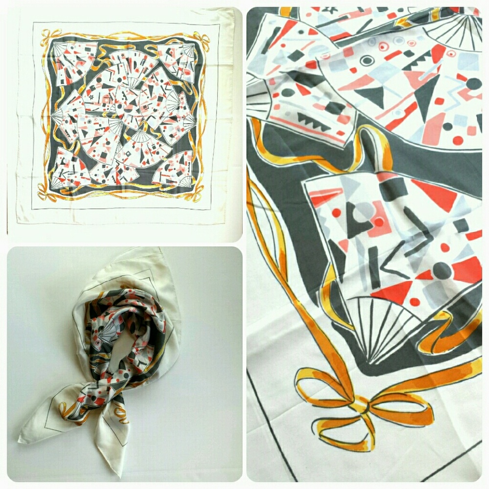 Karl Lagerfeld Silk Fan Scarf - Vintage