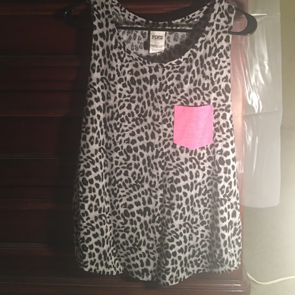 PINK Grey Leopard Tank Top