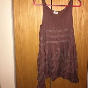 Free People voile and lace trapeze slip dress