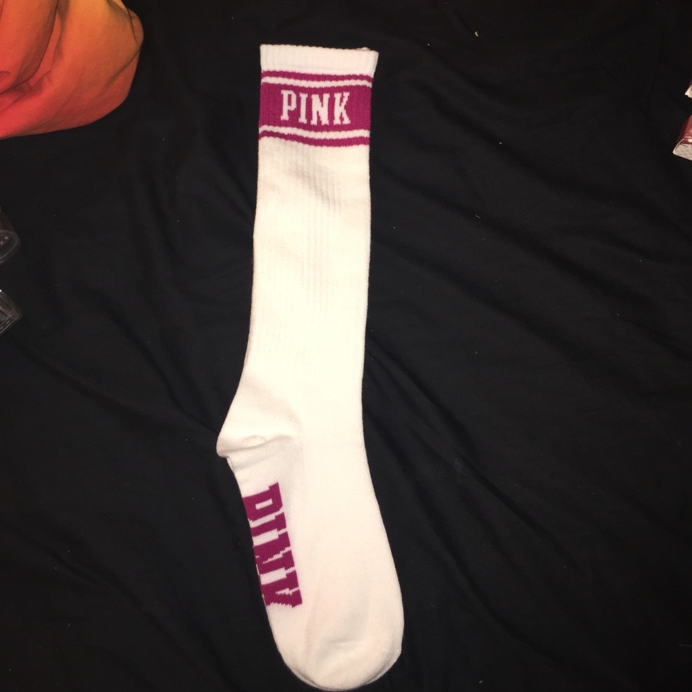 HOUR SALE 🎉🎉VS Pink Knee High Socks - Picture 2 of 3