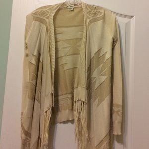 Gold shimmer Buckle Aztec cardigan