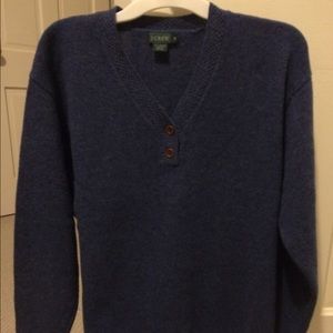 J. Crew Blue 100% Lambswool Sweater, m