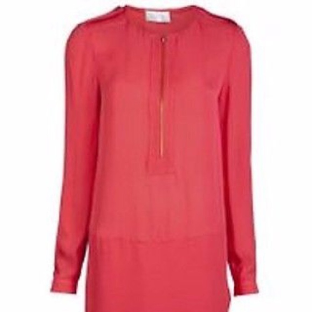 A.L.C. neon coral front zip dress, s,