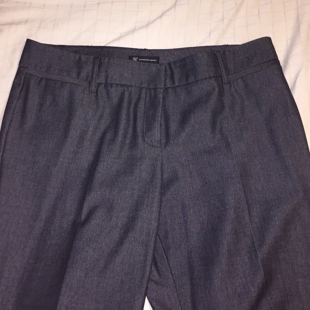 INC shiny charcoal straight leg trousers, 14