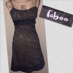 Black gold shimmer dress taboo