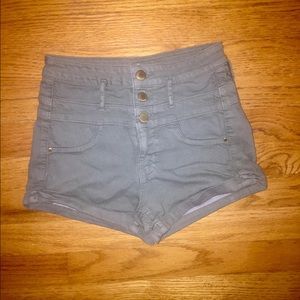 Army Green High-Waisted Shorts