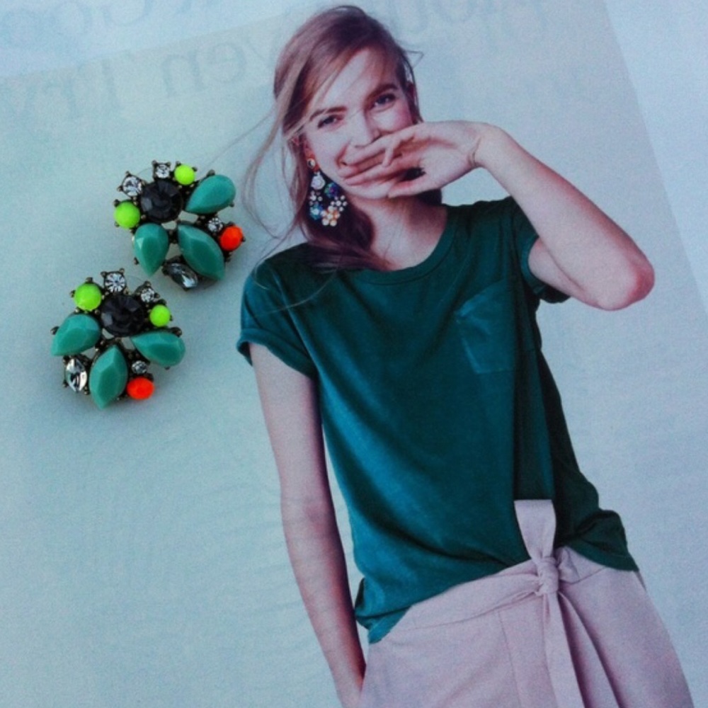 Colorful Neon Cluster Stud Earrings