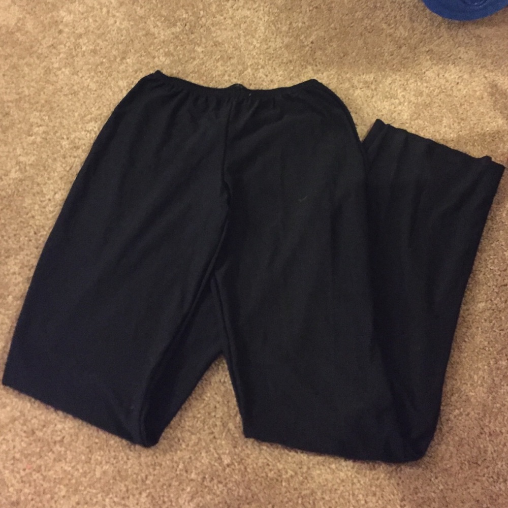 black bell bottom dance pants