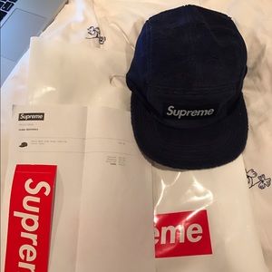 Supreme Terry Mesh Side Panel Cap Navy